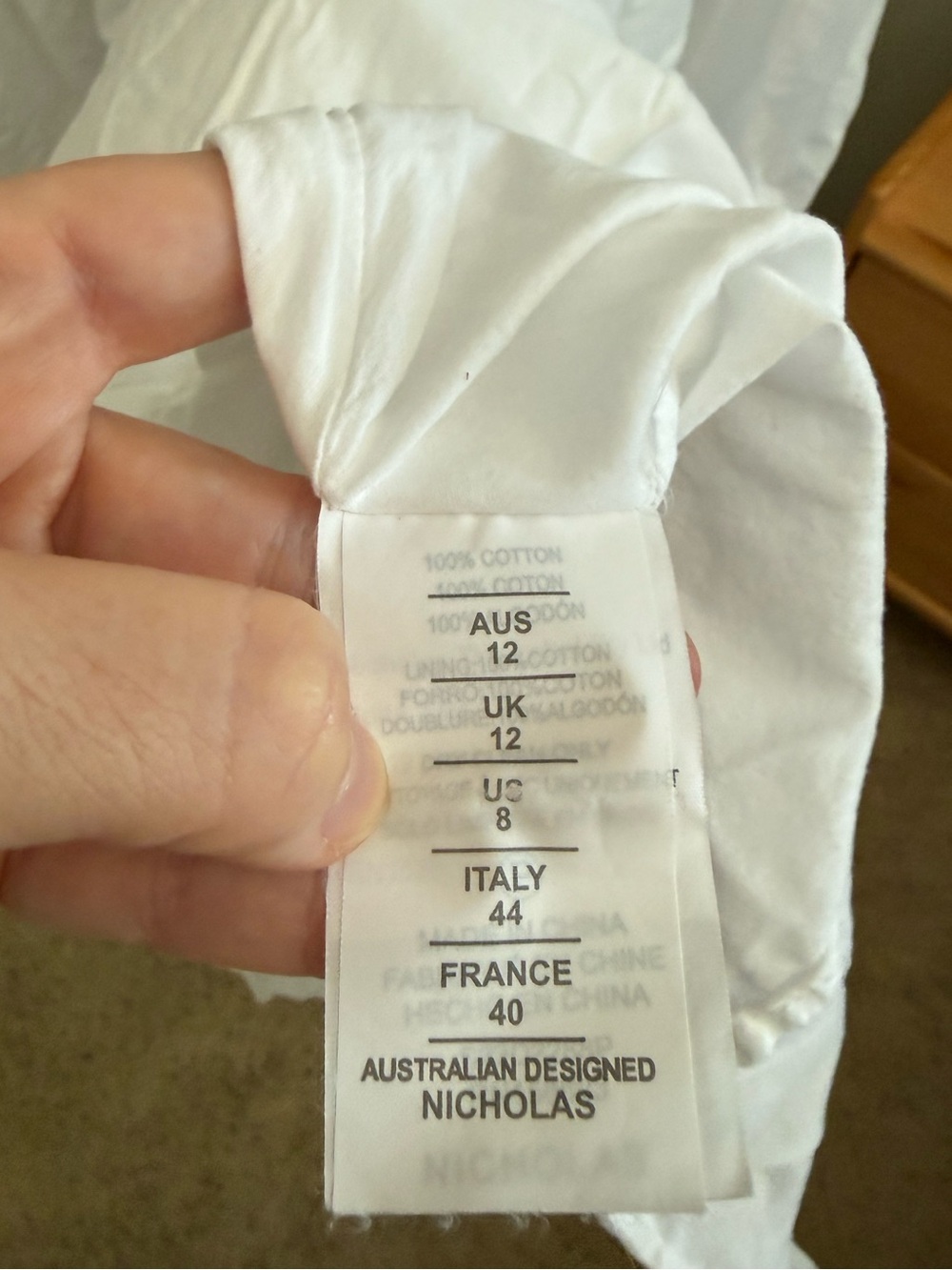 Nicholas Novi‎ White Maxi 100% cotton Dress - Size 8 - Picture 6 of 6